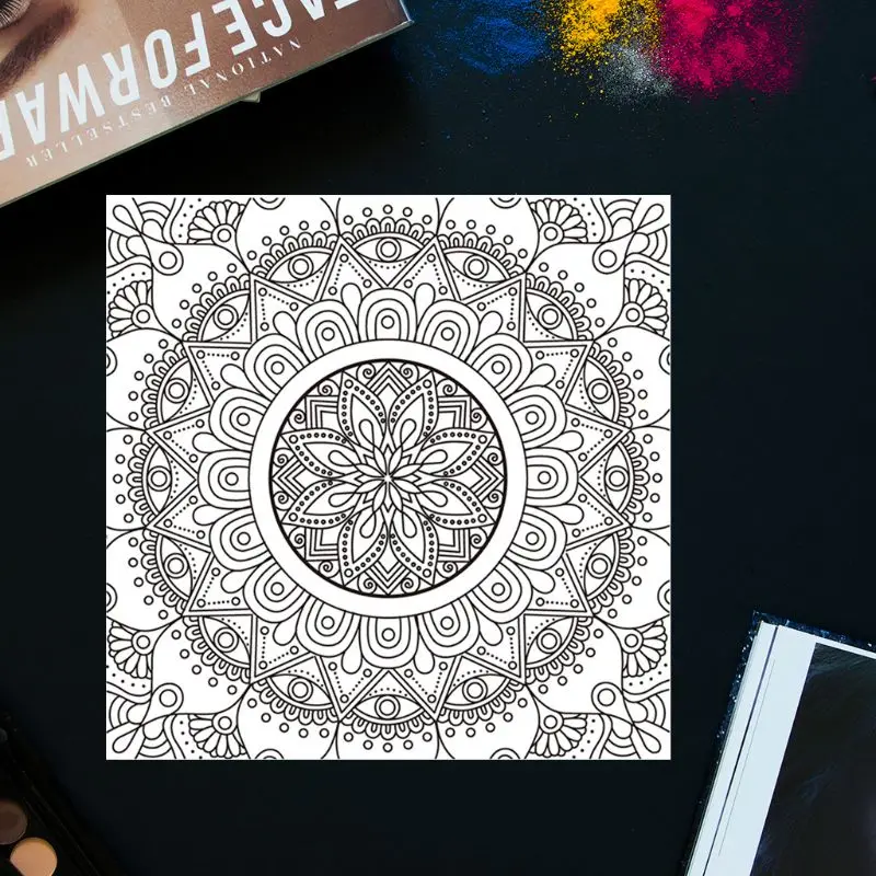 

Mandala DIY Silicone Clear Stamp Cling Seal Scrapbook Embossing Album Decor