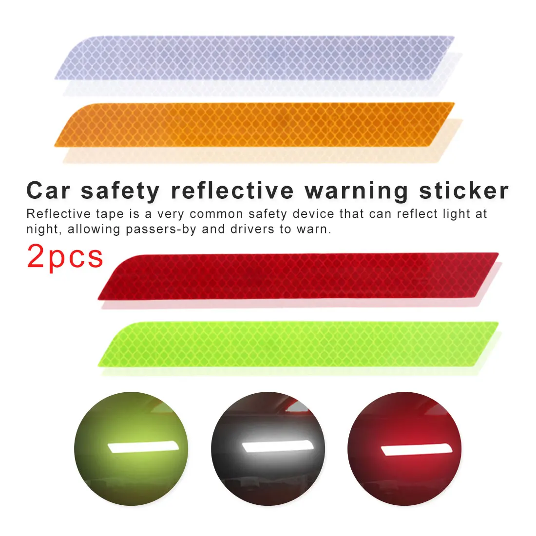 

Reflector Sticker Safety Warning Light Car Wheel Rim Eyebrow Reflective Warning Strip Stickers Protect from collision Carsticker