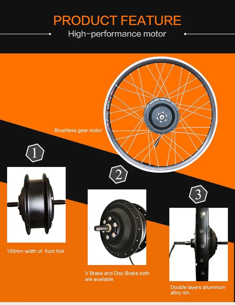 Perfect JS 48V 500W 14Ah Ebike  Conversion Kit  Lithium Battery Powerful Motor Wheel 20 26 700C Hub Brushless Electric Bicycle Qicycle 3 3