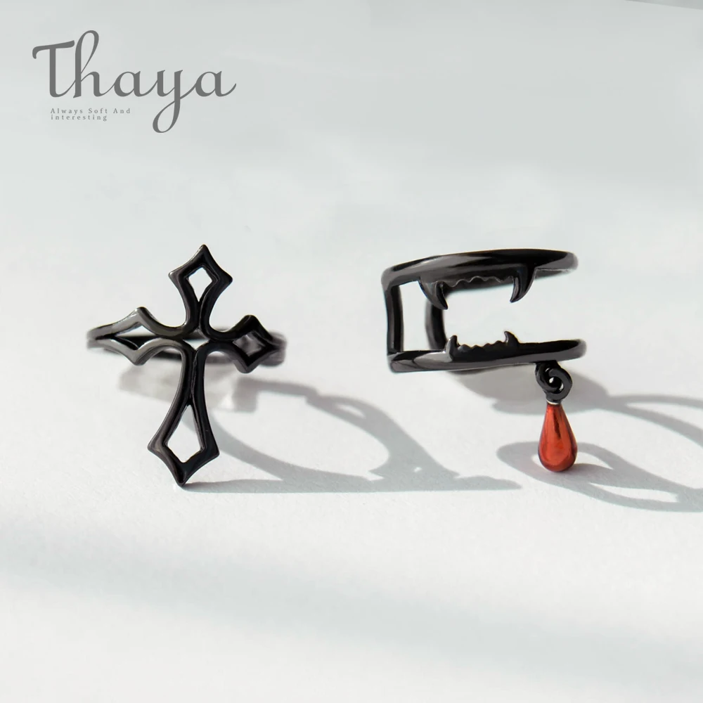 Женские винтажные серьги клипсы Thaya Cross серебряные манжеты без косточек в стиле