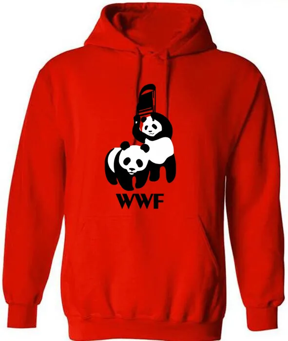 

WWF Funny Panda Bear funny banksy sumo Wrestling hoodie BLACK/WHITE
