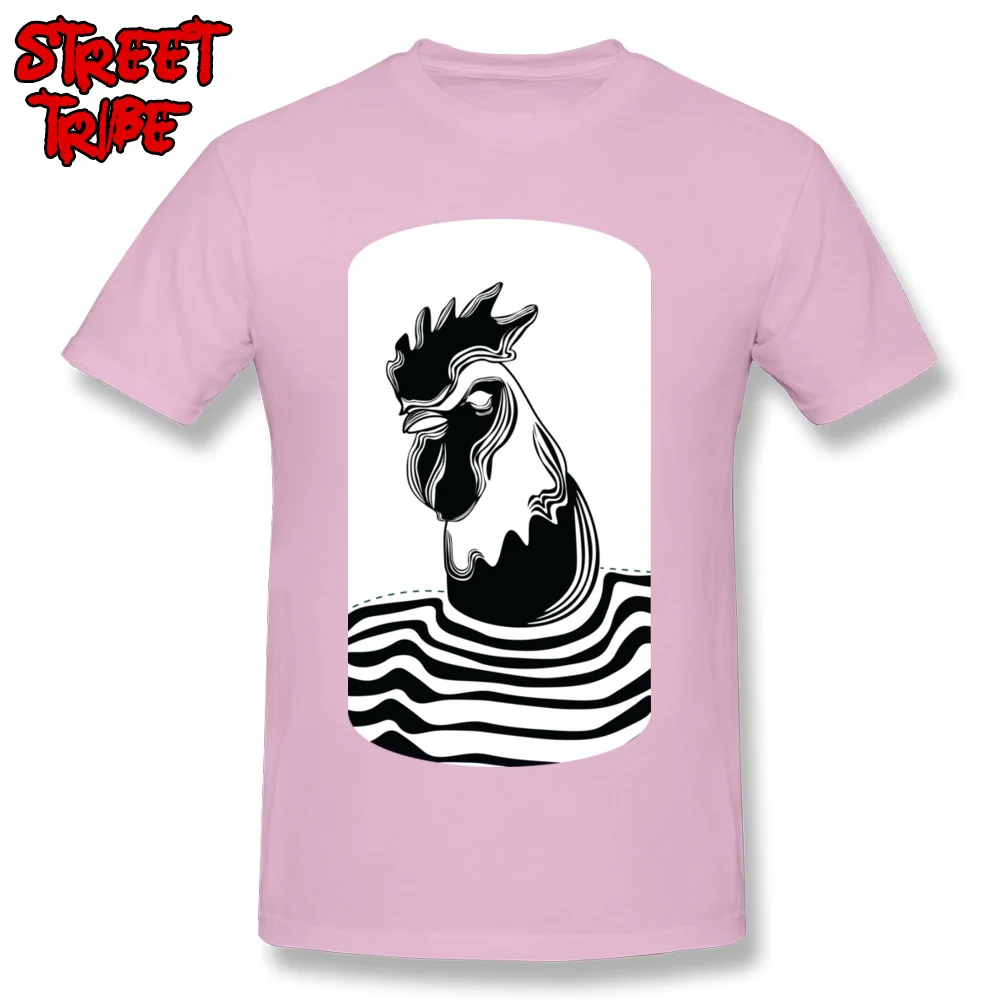 O Neck Rooster medallion Pure Cotton Men T Shirt Design Short Sleeve Tops Shirts Designer Comics Sweatshirts Drop Shipping Rooster medallion pink
