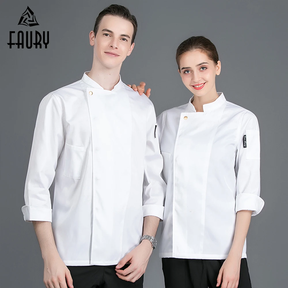 Chef Coat Kitchen Working Jackets Single Breasted Top Restaurant Food