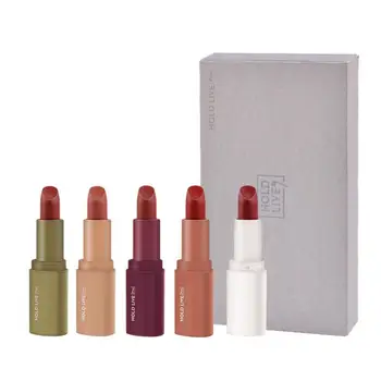 

5 Colors Matte Lipstick Set Waterproof Long Lasting Lip Gloss Nude Velvet Pigment Women Fashion Lip Makeup