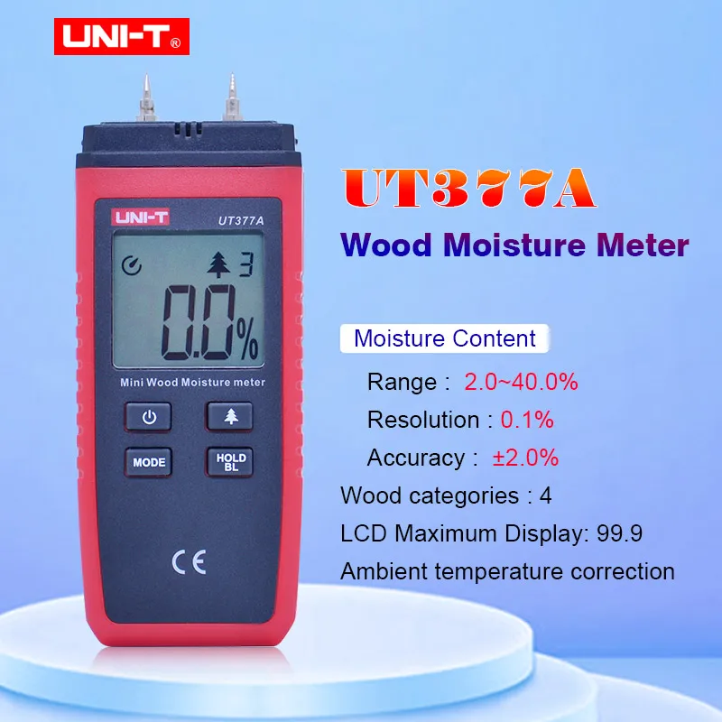 UNI-T UT377A цифровой древесины гидрометр для измерения влажности влажность тестер для Бумага фанера деревянная материалы ЖК-дисплей Подсветка