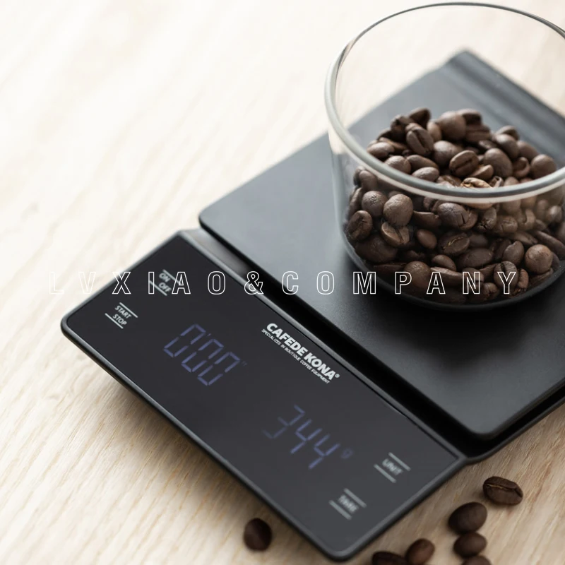  CAFEDE KONA Digital Kitchen Scale 3kg/0.1g Electronic Scale with Timer Coffee Drip Scale household  - 33001466478