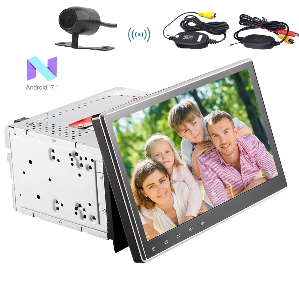 Excellent Android 7.1 10.1" Car DVD Player in Dash GPS Navigation Radio Stereo Bluetooth Head Unit support WIFI USB/SD FM AM Radio+Camera 2