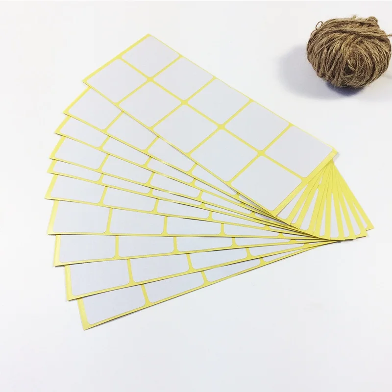 Kraft em Branco Adesivo de Vedação Pacote de Presente Etiqueta de Papel Lote Nova Cor Branca Design Quadrado Faça Você Mesmo Adesivos 1000 Pçs - 11 High Quality Material escolar e de escritório