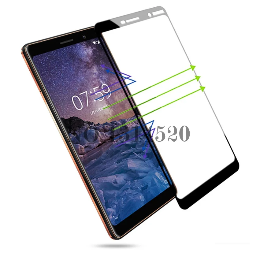 Для Nokia 7 Plus закаленное стекло для Стекло 9H 2.5D полное покрытие Защита экрана Nokia7
