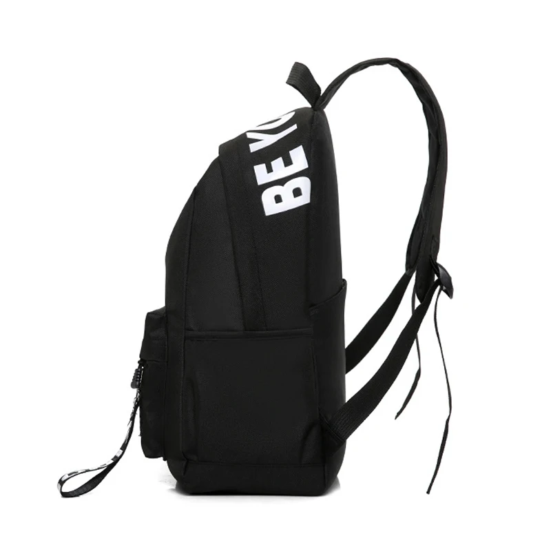 Модные подростковые школьные сумки для девочек подростков мальчиков рюкзак для женщин и мужчин нейлоновая однотонная черная розовая большая Студенческая сумка