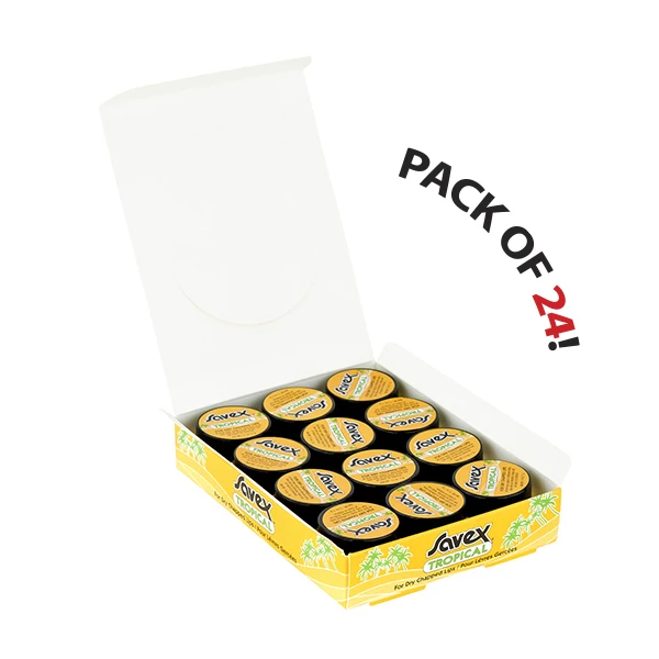 24 Pk Savex Lip Balm Jar For Dry Chapped Lips -  Tropical