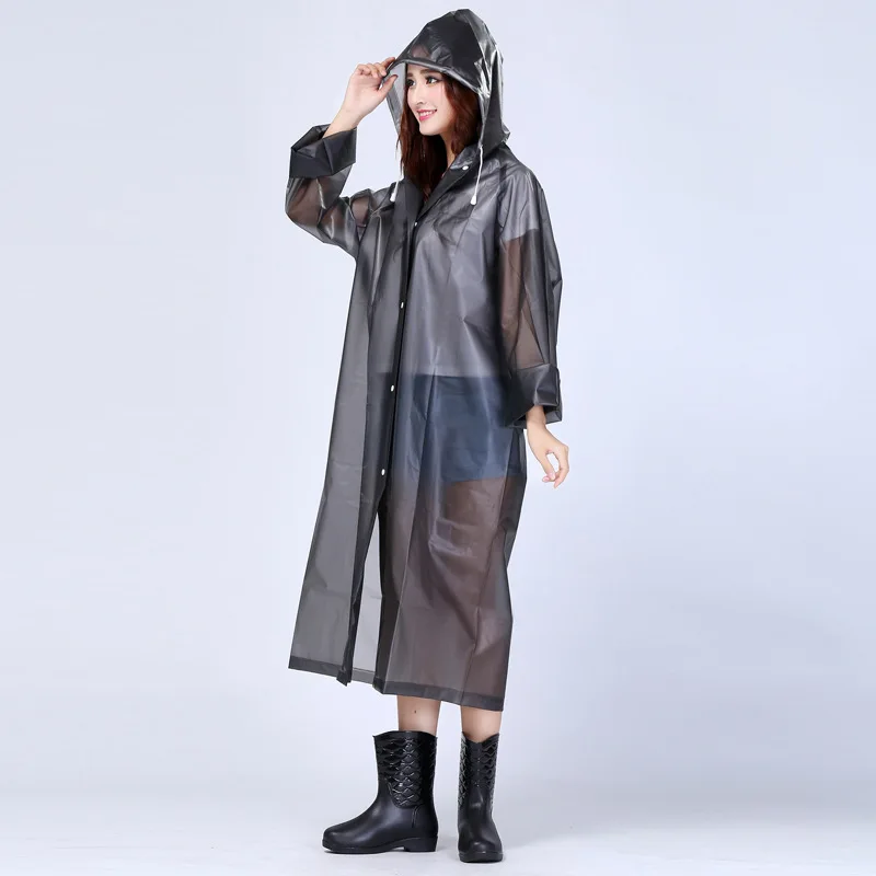

Men and women's fashionable translucent sanded EVA raincoat