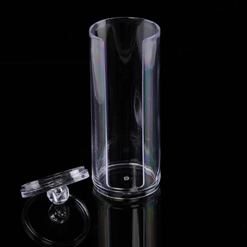 

Acrylic Cotton Swab Organizer Box Portable + Round Container Storage Case Make up Cotton Pad Box For Home Hotel Office