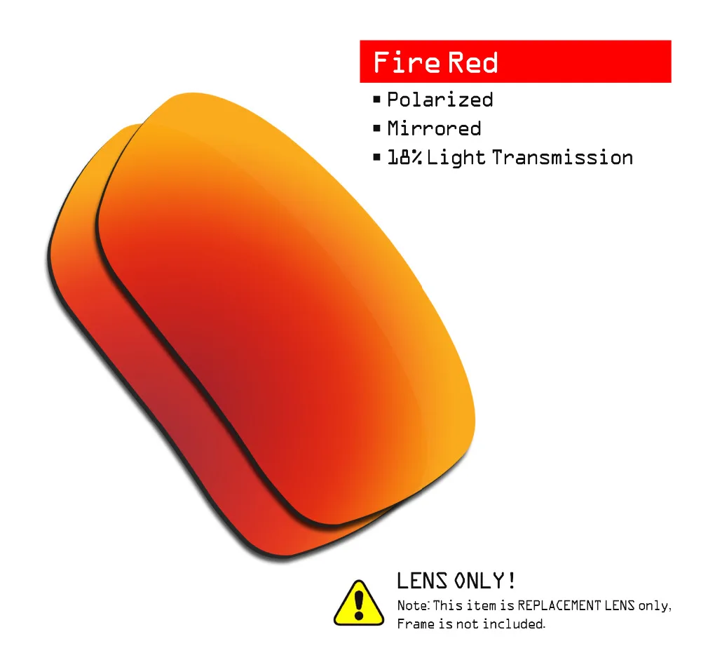 SmartVLT 2 Pairs Polarized Sunglasses Replacement Lenses for Oakley Si Ballistic Det Cord Stealth Black and Fire Red