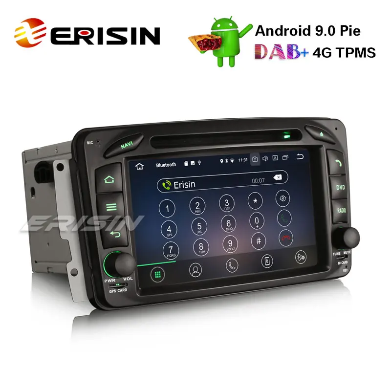 Erisin ES4963C 7 "DAB + Android 9 0 Авторадио GPS для Mercedes C/CLK/G Class W203 Viano Vito Navi
