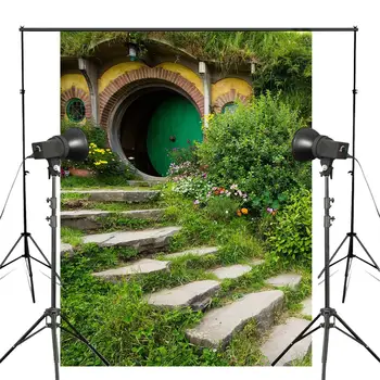

150x220cm New Zealand Parks Photography Background Shrubs Bench Backdrop Matamata Hobbiton Park Nature Theme Studio Backdrop