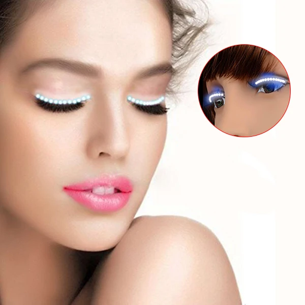 

LED Eyelashes Waterproof Interactive Eyelash Shining Eyelid Tape for Party NightClub KTV Halloween QS888
