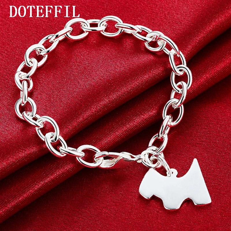 925 пробы серебряный браслет собака кулон со щенком серебряный браслет подарок на день рождения вечность браслет Стильный серебряный
