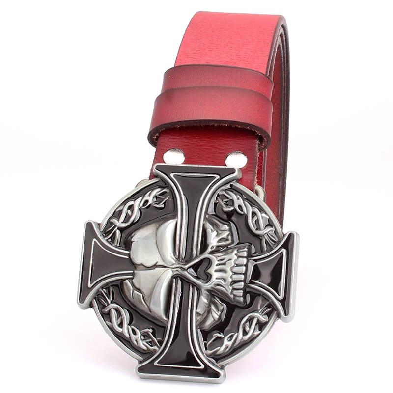 Мужской ремень в стиле панк с пряжкой из натуральной кожи|mens belt buckle|punk men beltgenuine