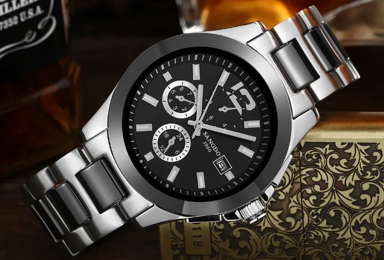 

40mm Sangdo Business watch Automatic Self-Wind movement High quality Mechanical watches Auto Date Men's watch 052A