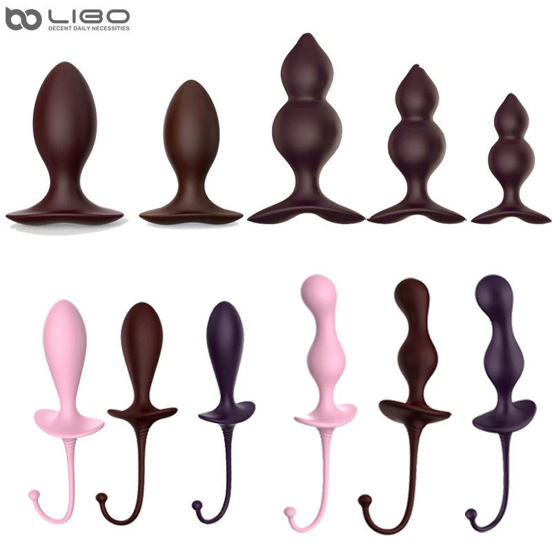 Silicone Anal Butt Plug Beads Skin Feeling Dildo
