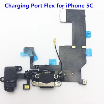

10pcs/lot NEW Charging Port USB Dock Connector Mic Flex Cable Ribbon for iPhone 5C Mobile Phone Repair Parts Wholesale