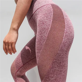 

Witkey Sport Leggings Women High Waist Yoga Pants 3/4 Women Hollow Out Sexy Push Up Yoga Leggings Women Gym Running Pants Tights
