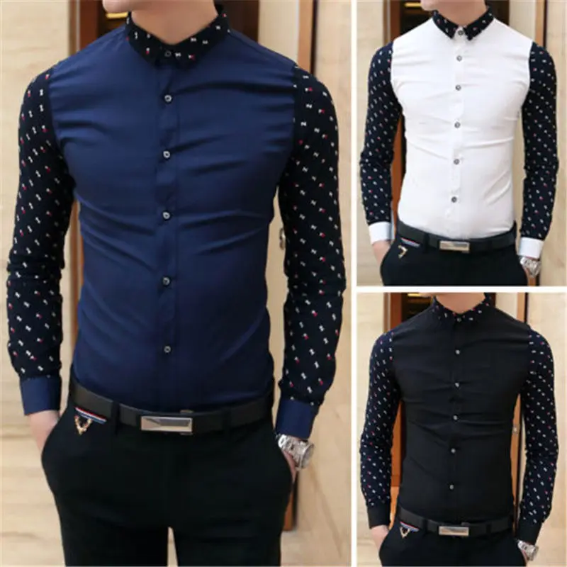 HIRIGIN Fashion Mens Stylish Luxury Casual Slim Fit Shirts Casual Long