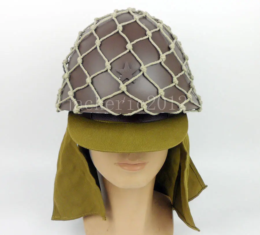 

WWII WW2 JAPANESE ARMY HELMET WITH HELMET COVER CAMOUFLAGE NET CAP HAT SET