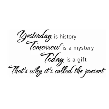 

Removable Decals English Proverb Wall Posters Sticker Yesterday Is History 28x57cm