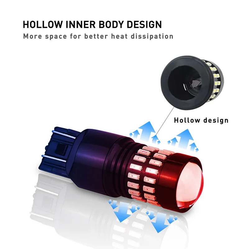 2x W21/5 Вт 7443 светодиодный T20 12 SMD 5730 Автомобильный сигнальная Поворотная лампа стоп