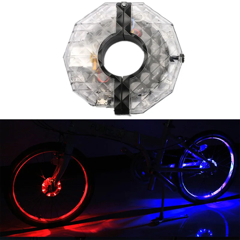 Bicycle Light Waterproof MTB Road Bike Hubs Lights USB Charging Front Rear Spoke Wheel Decoration Safety Cycling Lamp LT0110 (15)