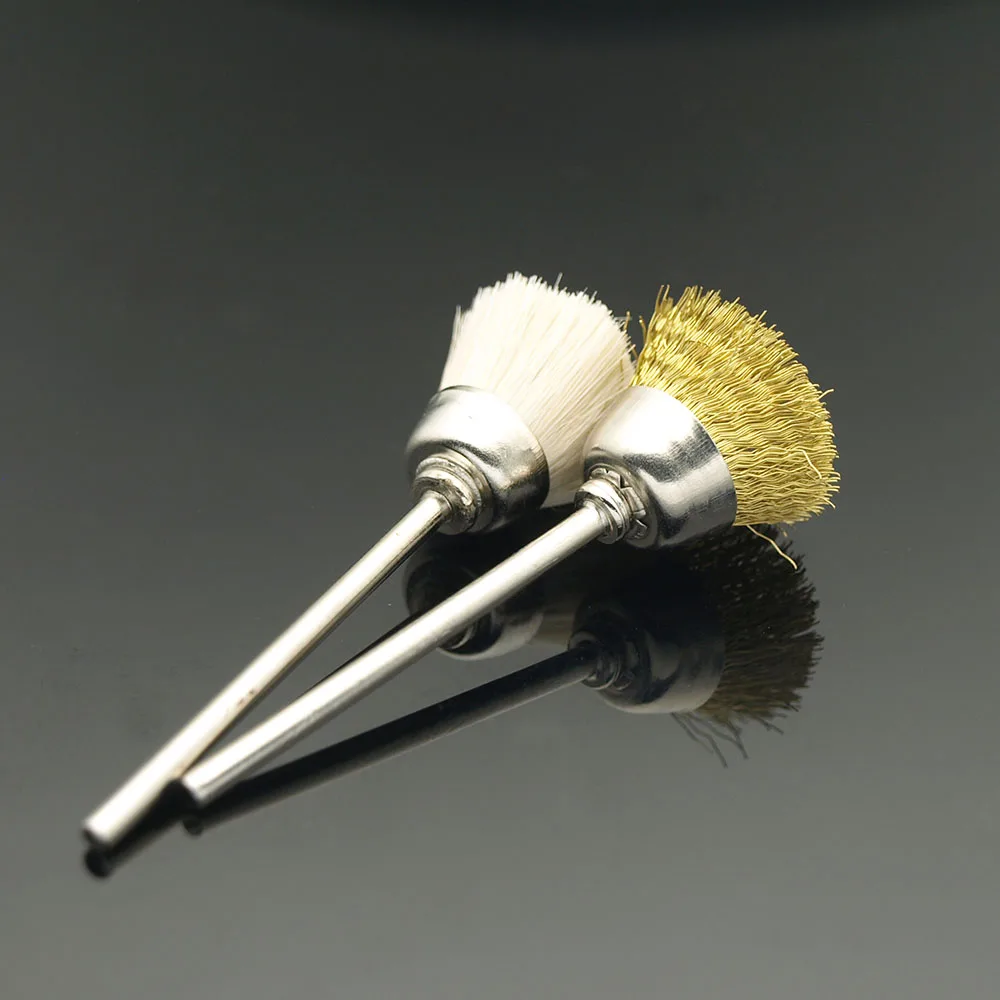 KIMAXCOLA 1pc Golden Copper Wire Nail Drill Cleaning Brush for Electric