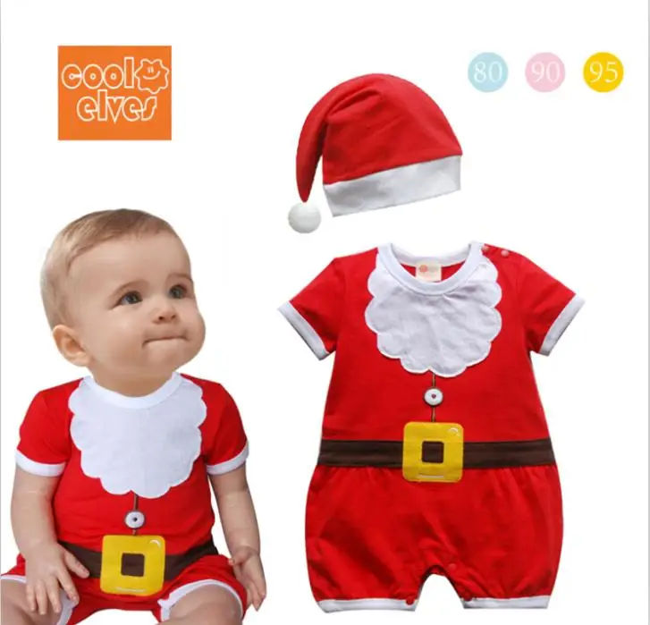 2018 New Arrived Christmas Summer Baby Boy Girls Clothing Set Romper+Hat/Cute Santa Claus Costume | Детская одежда и обувь