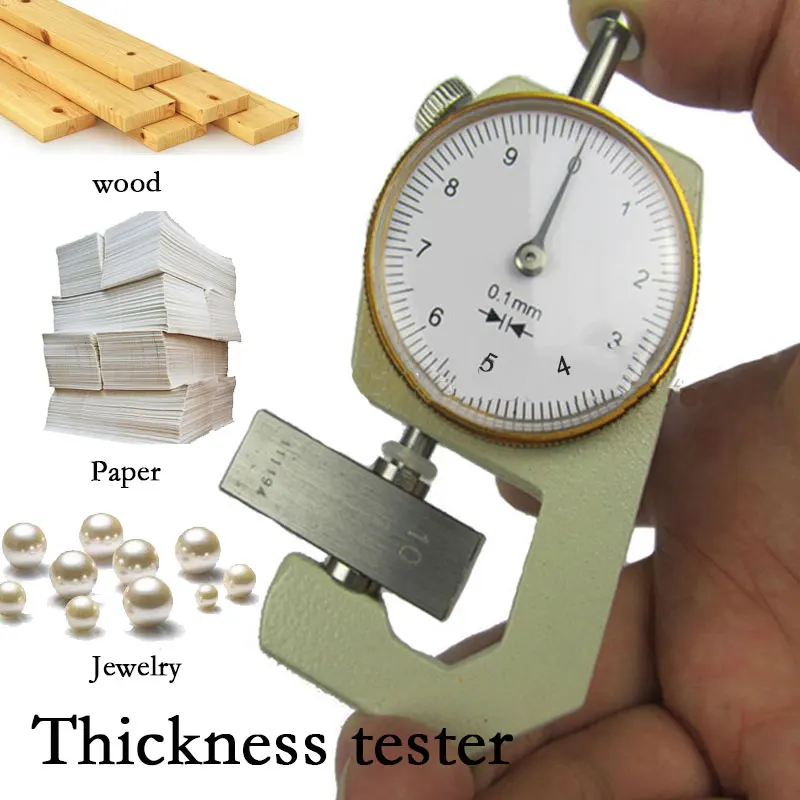 

Thickness Gauge Tester Leather Dial Micrometer Metal Silver Yellow Durable Sturdy Analysis Tool Width Measurement Leathercraft
