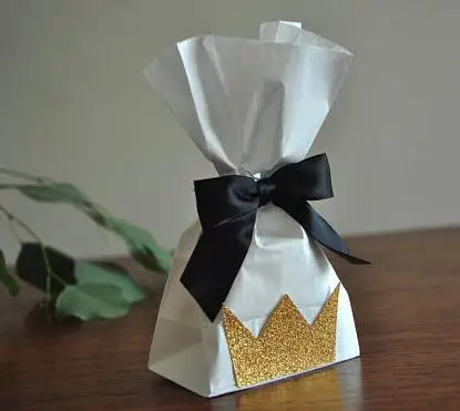 Блестящие Дикие один день рождения, детский душ пакеты для попкорна свадьбы Крещения крещения конфеты держатели для подарков пакеты