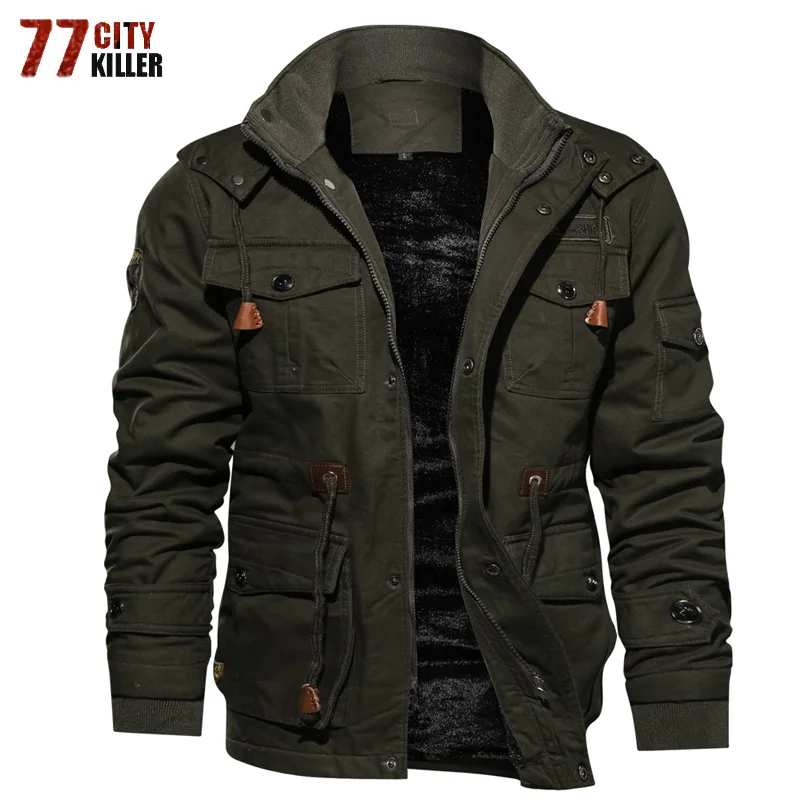 Drop Shipping Winter Fleece Coat Military Tactical jacket Mens Cotton Warm Hooded Bomber Casual Flight Jacket Jaqueta masculina Drop Shipping Winter Fleece Coat Military Tactical jacket Mens Cotton Warm Hooded Bomber Casual Flight Jacket Jaqueta masculina