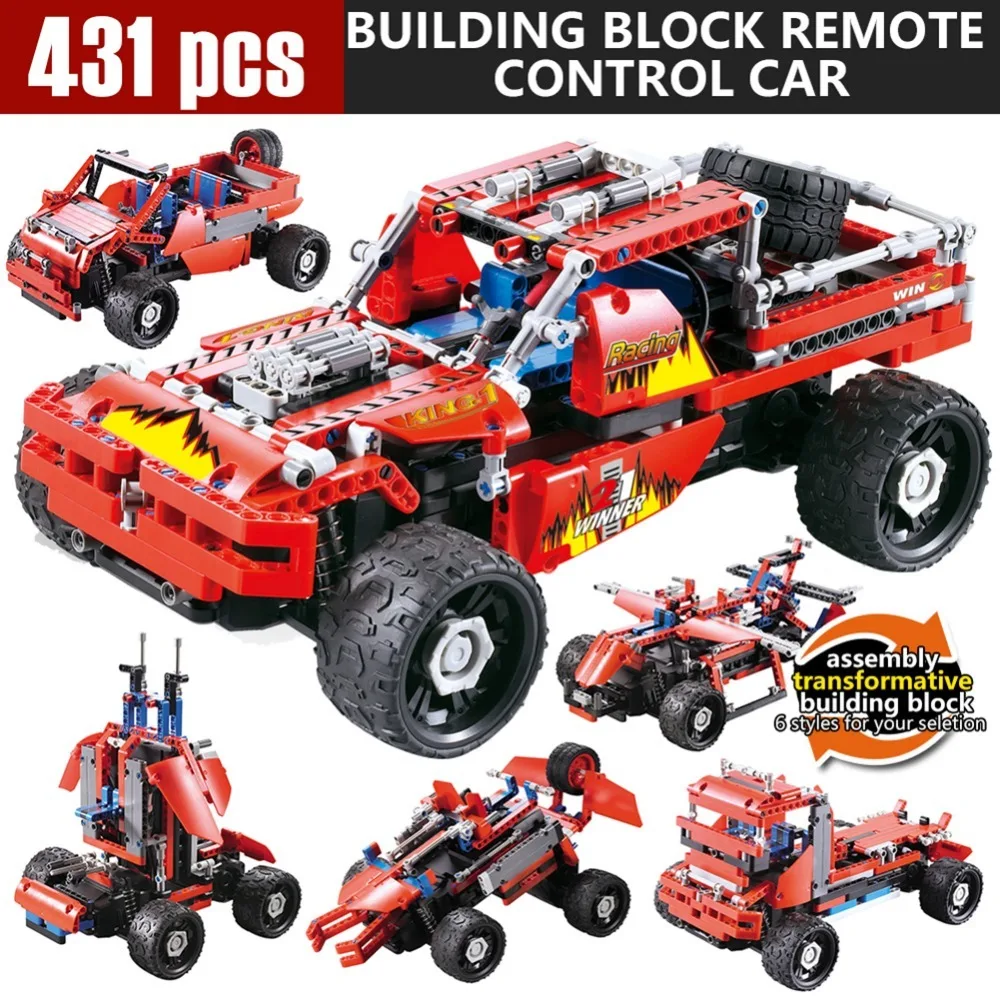 

431Pcs Block SDL 2017A-6 4 Channels 8-in-1 DIY Block High Speed Remote Control Off Road Vehicle Car Best Toys Gift for Kids