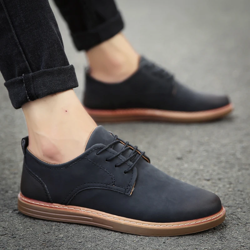 fashion leather casual shoes men comfortable leisure moccasins cheap dress male footwear work elegant boy oxford shoes for m (37)