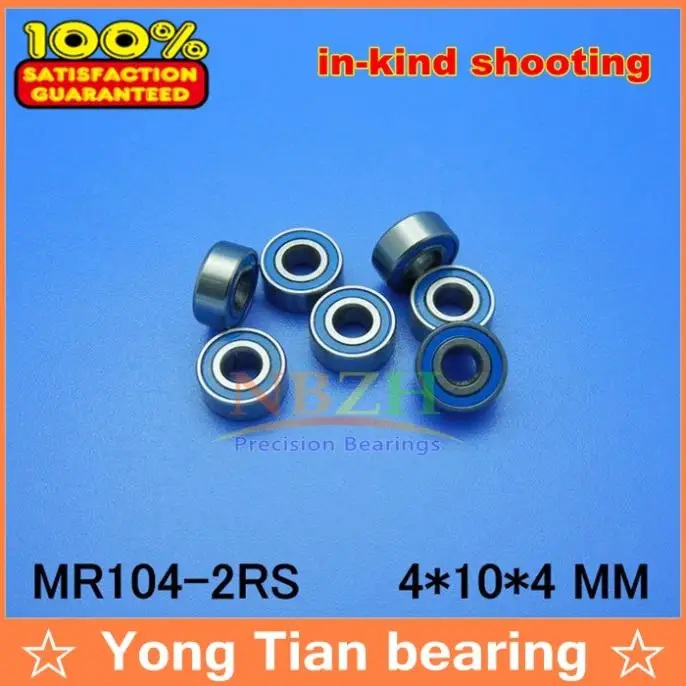 4x10x4 mm MR104-2RS 25 PCS Rubber Sealed Ball Bearing Bearings Blue 4*10*4