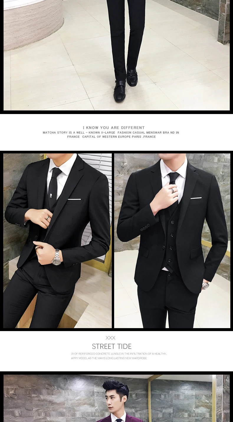 Блейзеры комплекты с брюками и жилетом/ Модный свадебный костюм жениха/мужской повседневный деловой костюм из 3 предметов куртка пальто брюки