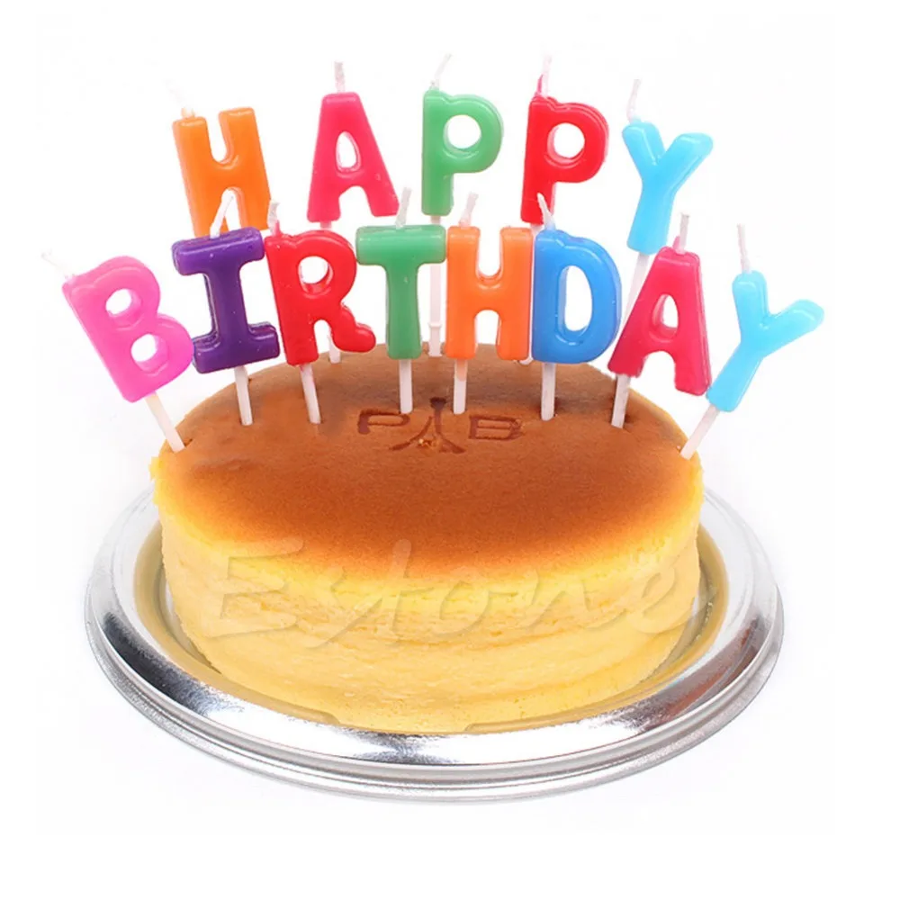 Happy Birthday Letter Candles Toothpick Cake Cute Candle Kids Party
