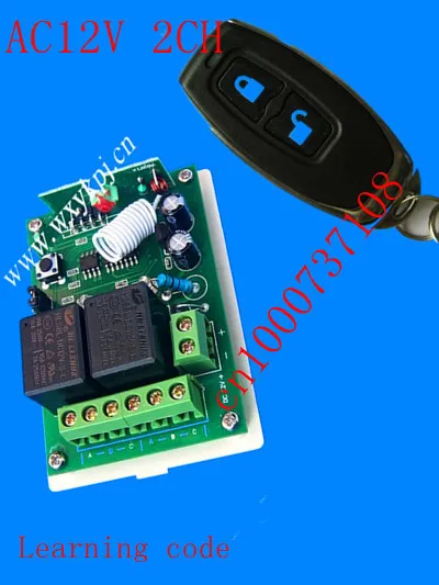

AC12V 2CH transmitter and receiver/ Smart home control system Learning code receiver garage door and motor control