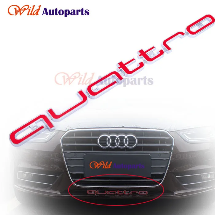 Red Quattro RS Sline Avant Front Grille Badge Embl...