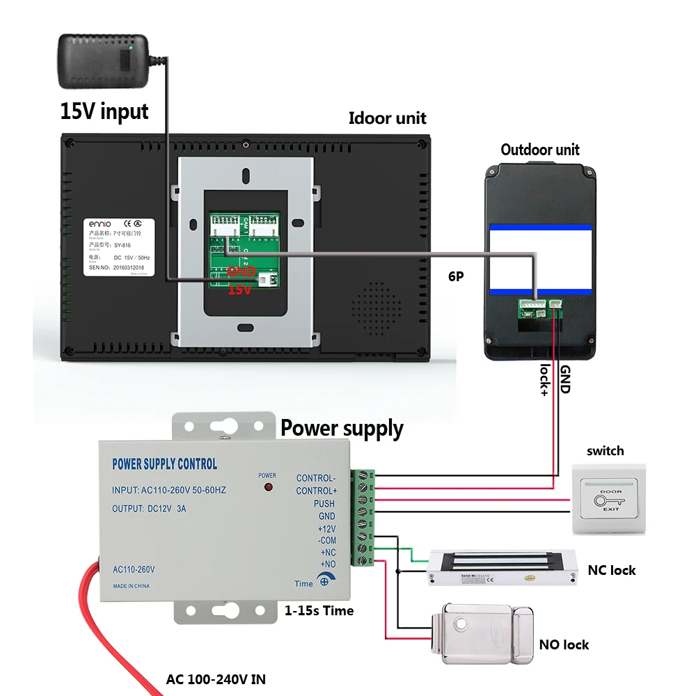 Touch Key 7" Lcd RFID Password Video Door Phone Intercom System Wth IR Camera 1000 TV Line Remote Access Control System