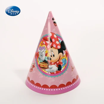 

Minnie Mouse Theme 6pcs/lot Birthday beautiful Party Hat Caps Kids Girls Birthday Party Supplies Decoration
