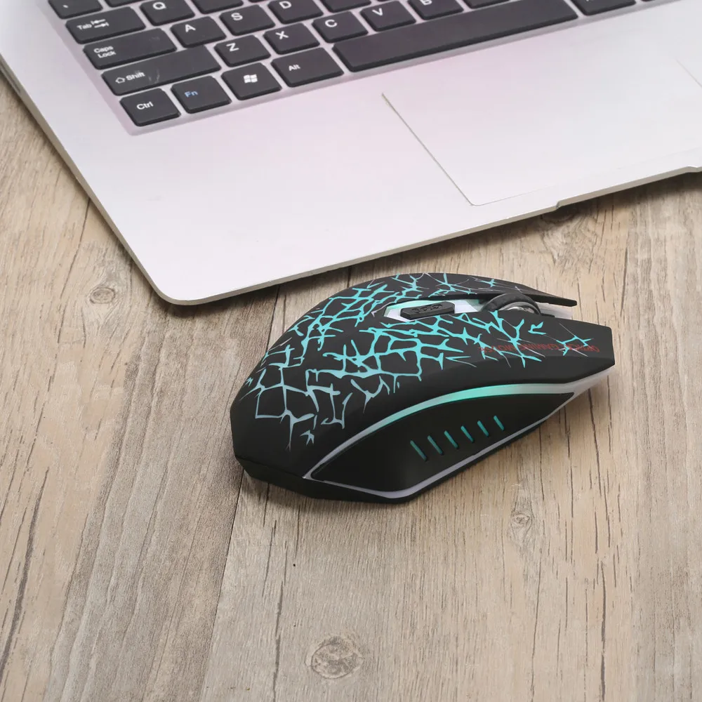 Перезаряжаемые Беспроводной Silent светодиодный подсветкой оптическая USB Эргономичный игровой Мышь Apr30