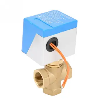 

DN15/DN20/DN25 Brass 3 Way Motorized Ball Electrical Valve for ir Conditioner C220V New