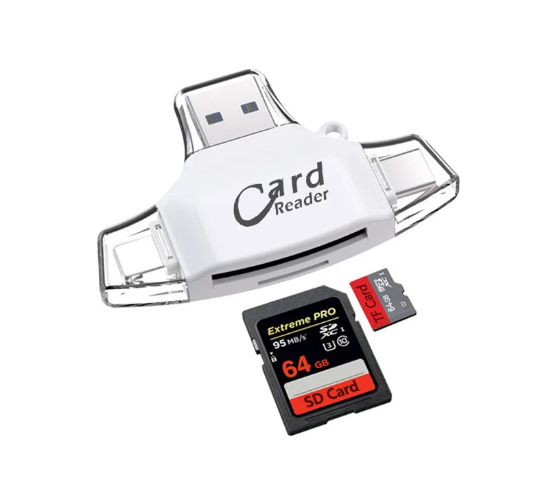 4в1 SD TF кардридер Micro usb Тип C TF SDHC MicroSD SD считыватель карт OTG адаптер для iPhone X XS MAX 5 6 7 8 iOS Android телефон