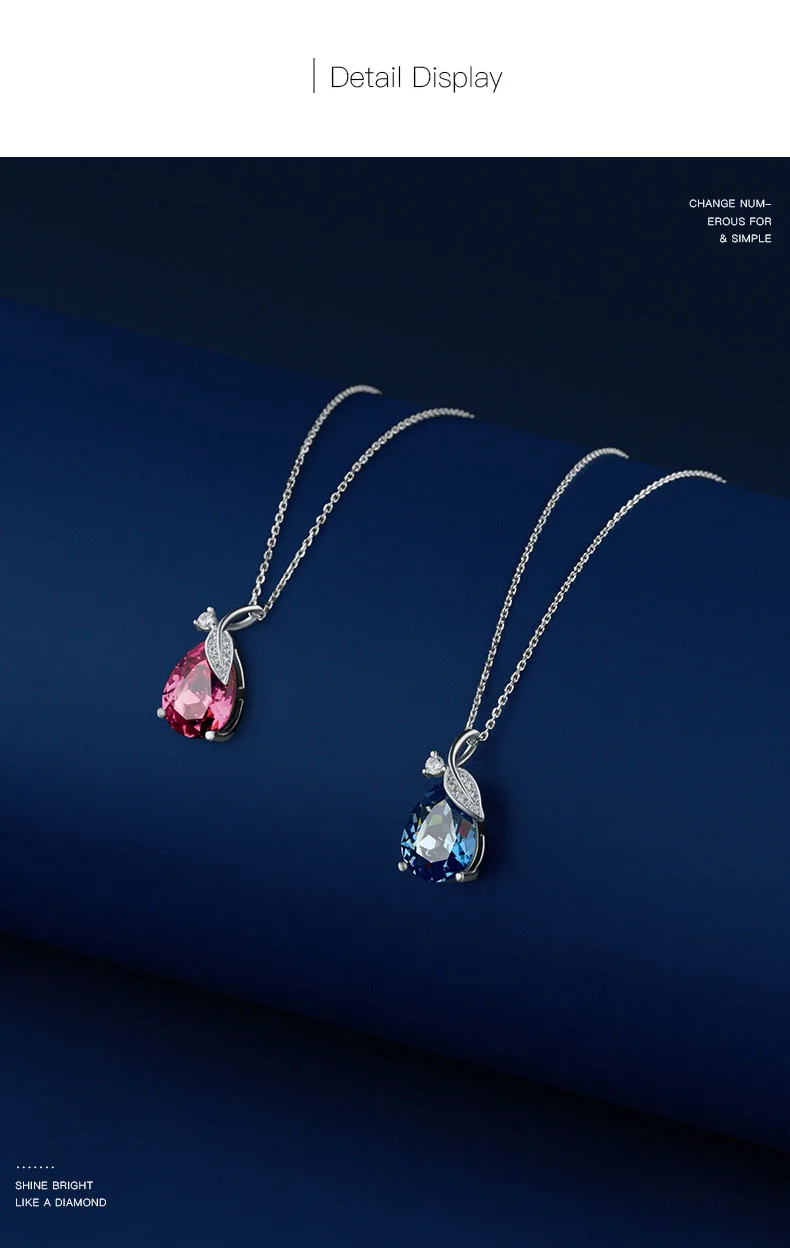 Warme Farben Кристалл от Swarovski Серебро 925 ювелирное ожерелье для женщин Корейский простой стиль подвеска «виноград» ожерелье ювелирные изделия Collare